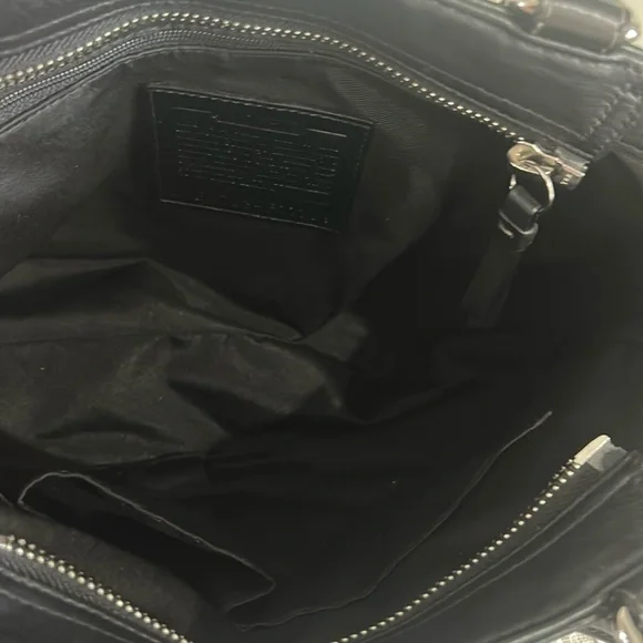 Coach Authentic EUC Hampton Smooth Black Leather Belted Detail Satchel Bag/COA - Picture 11 of 15